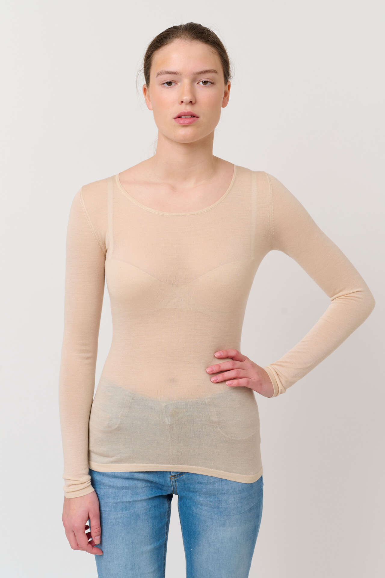 CRÉTON Indie merino bluse (IVORY XS)