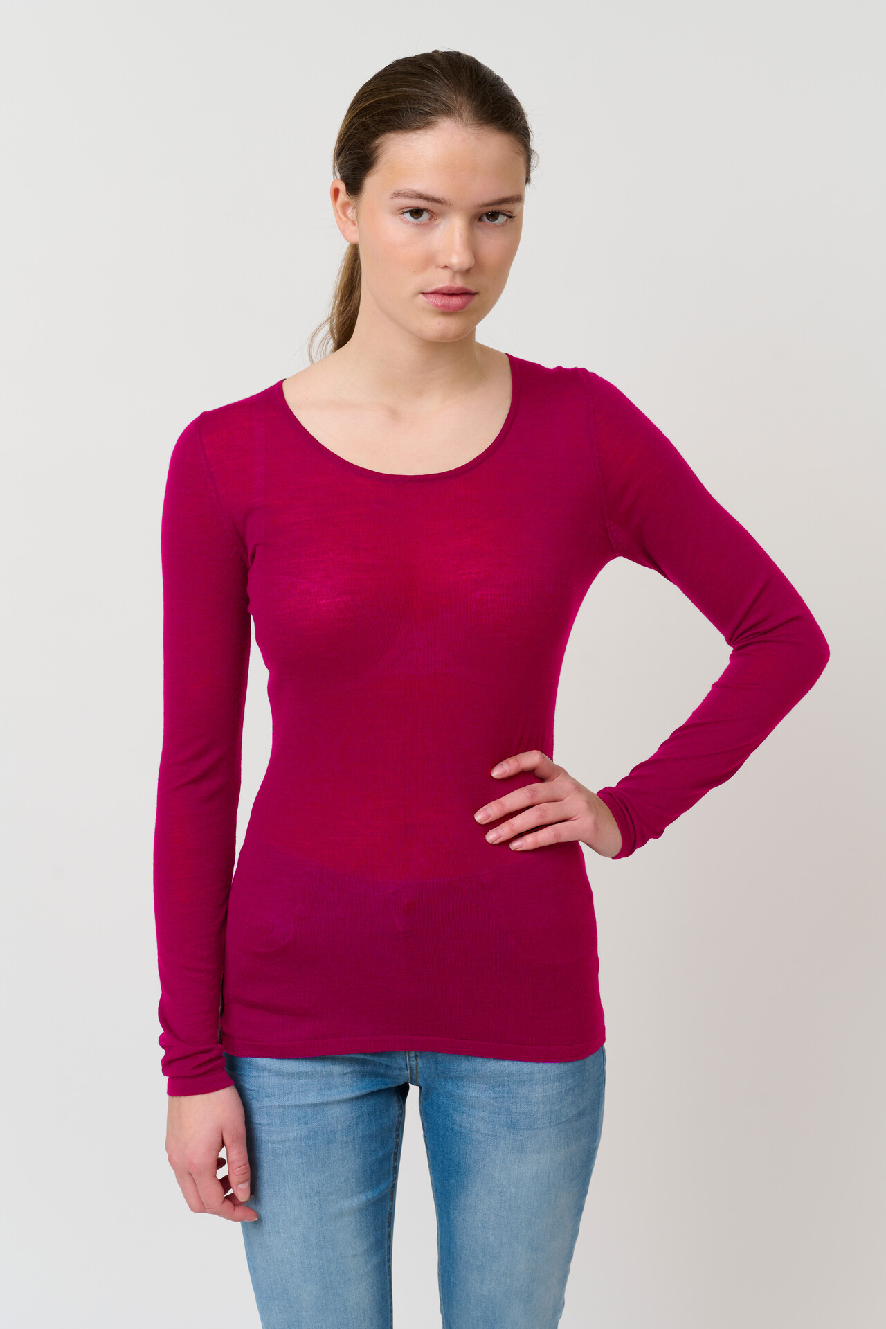 CRÉTON CRIndie merino bluse (RASPBERRY L)