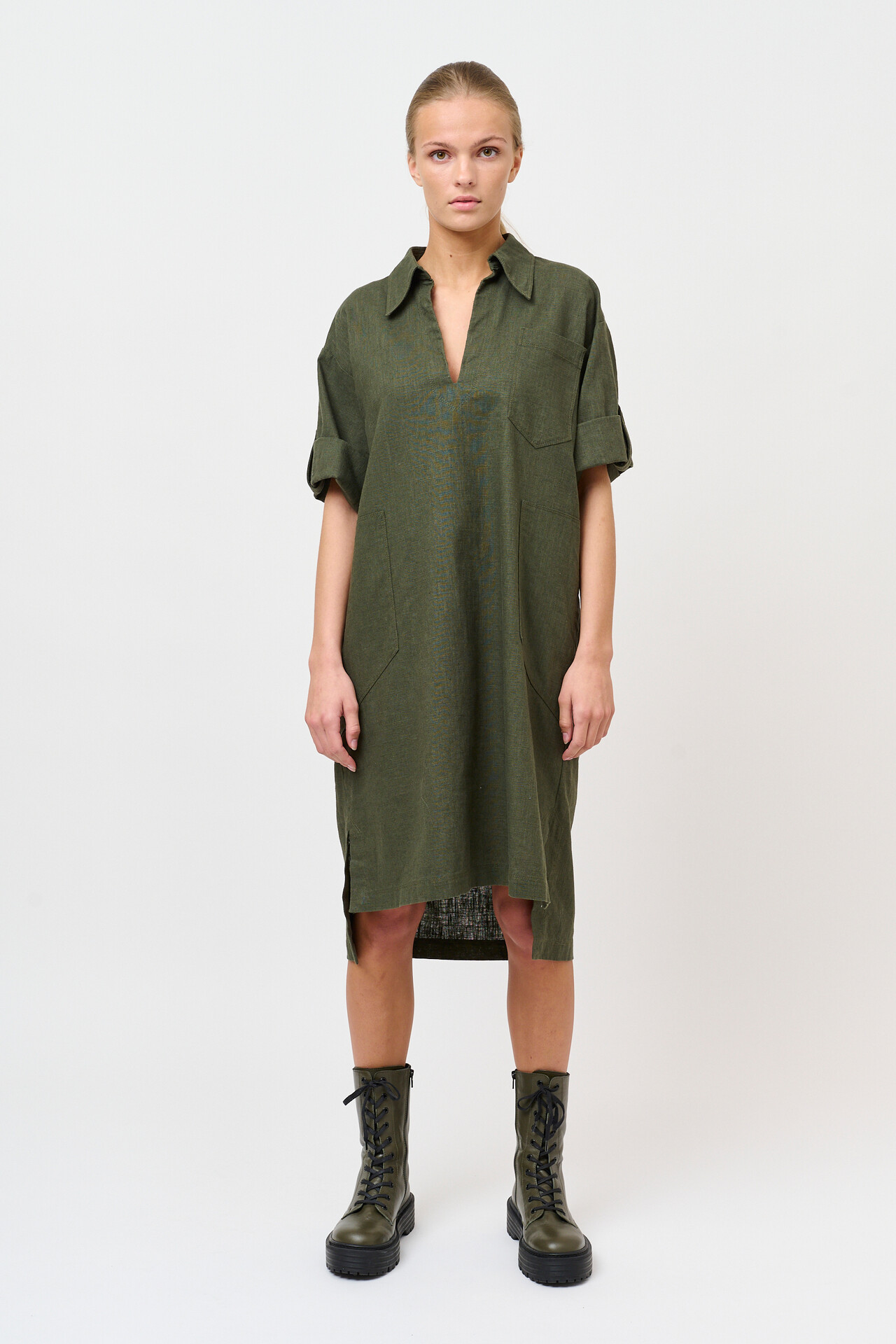 CRÉTON CRCarla tunika kjole (DARK FOREST XL)