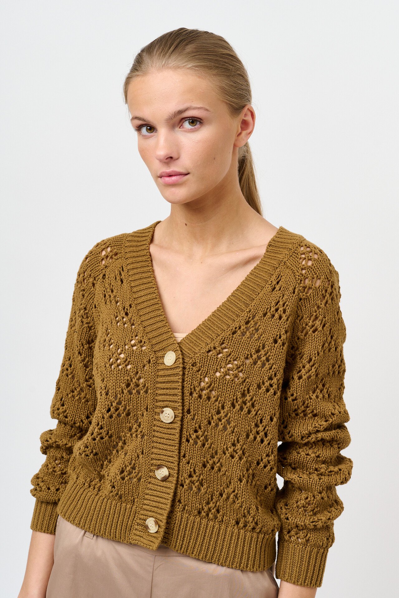 CRÉTON CRMalony cardigan (MØRK OLIVEN L)