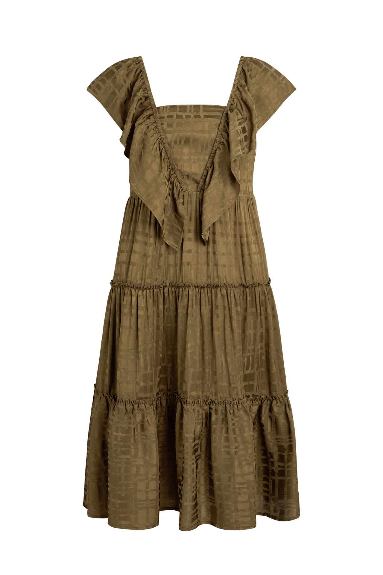 CRÉTON CRZandra kjole (OLIVE GREEN 44)