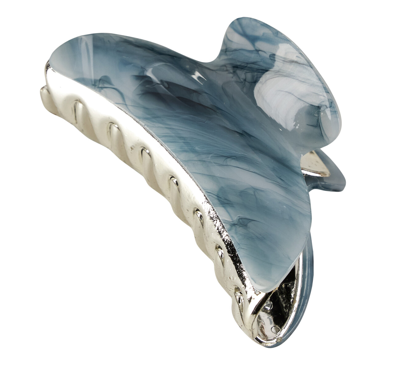 CRÉTON Marble hårclips sølv  (STERLING BLUE M)