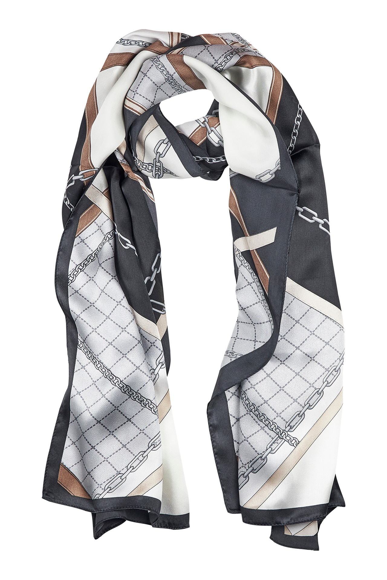 CRÉTON Chain silketørklæde (MULTI FARVET ONESIZE)