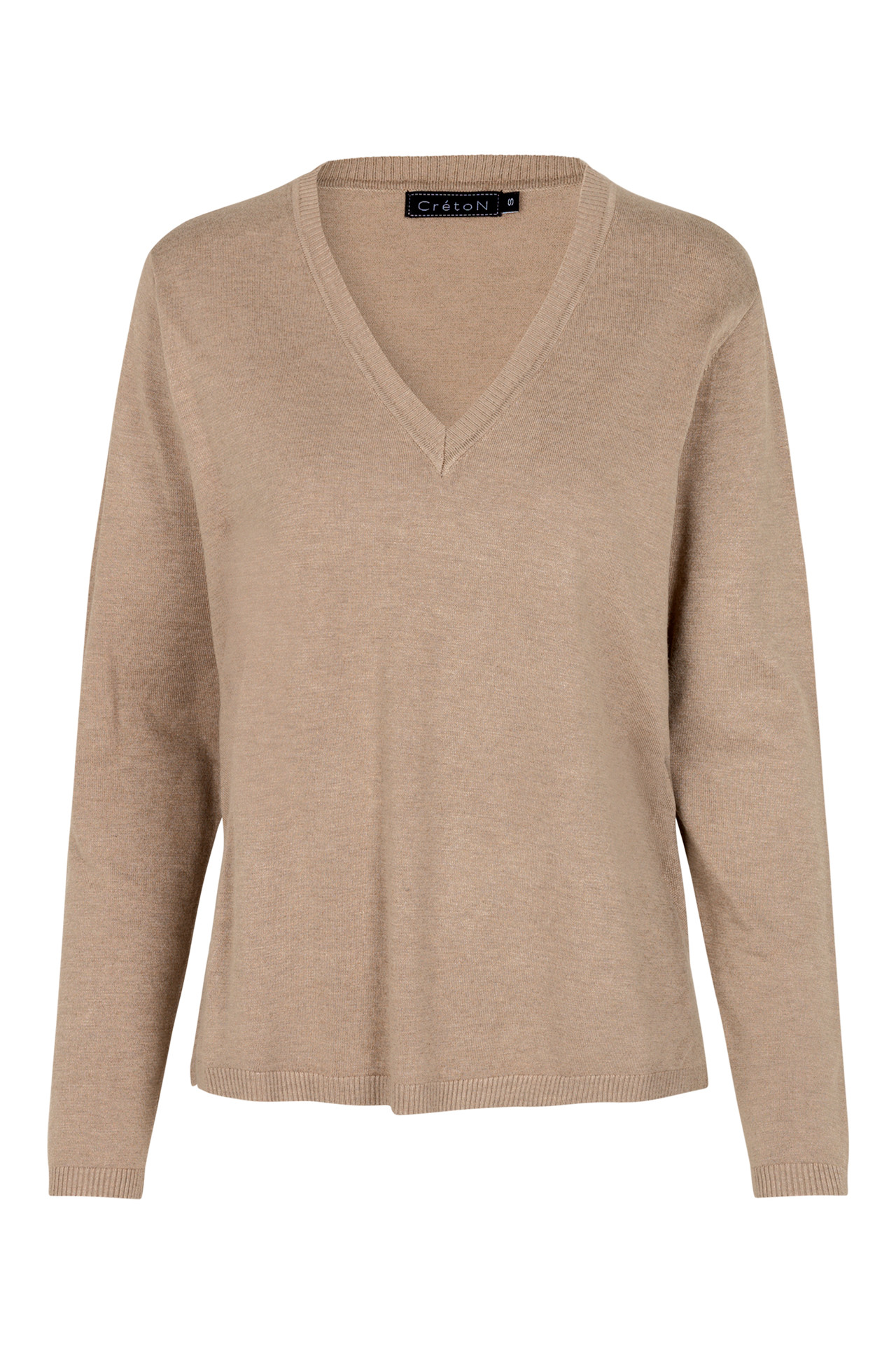 CRÉTON Wicky v-hals sweater (CAMEL MELANGE S)