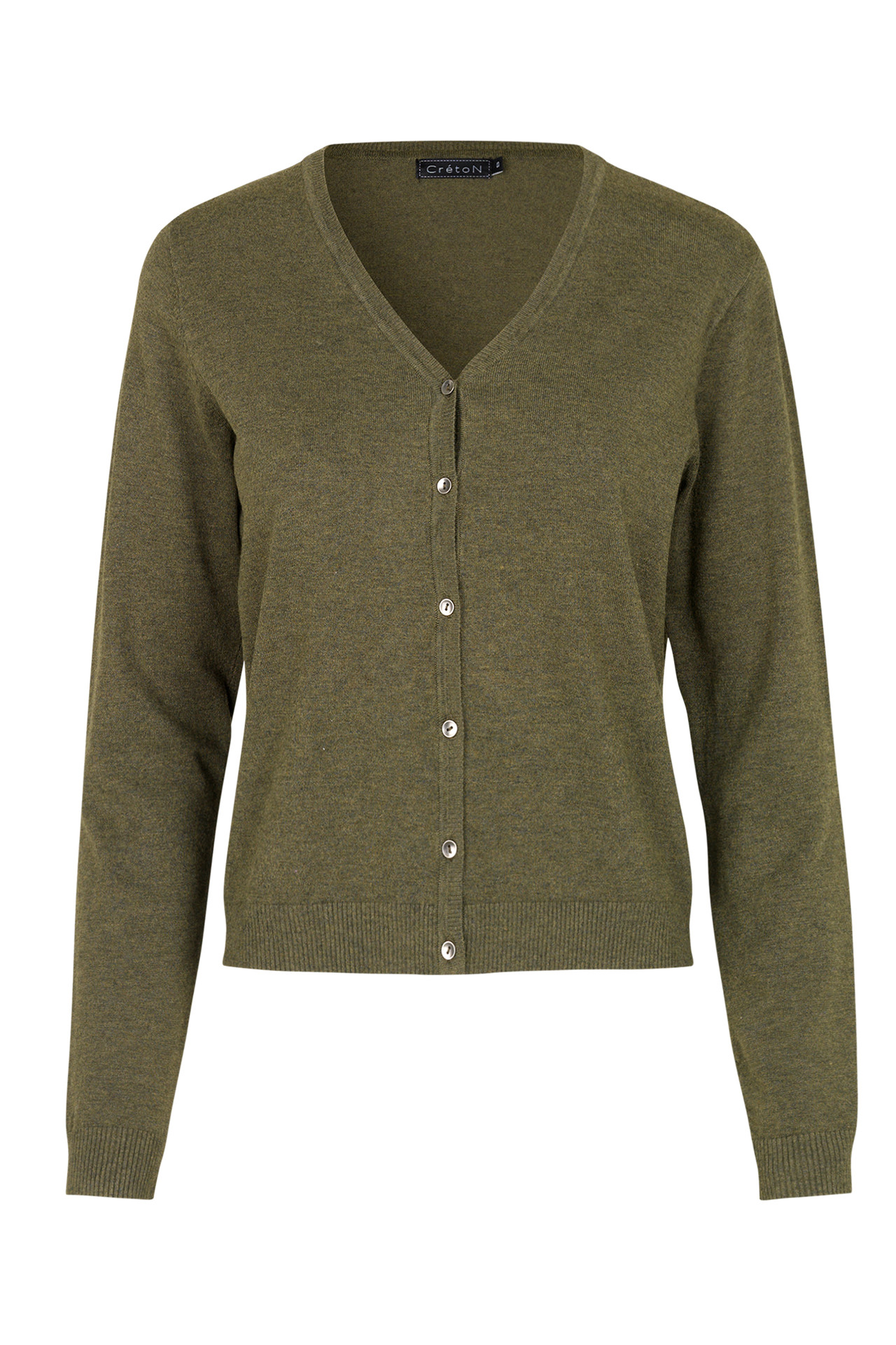 CRÉTON Nella cardigan (OLIVEN GRØN L)