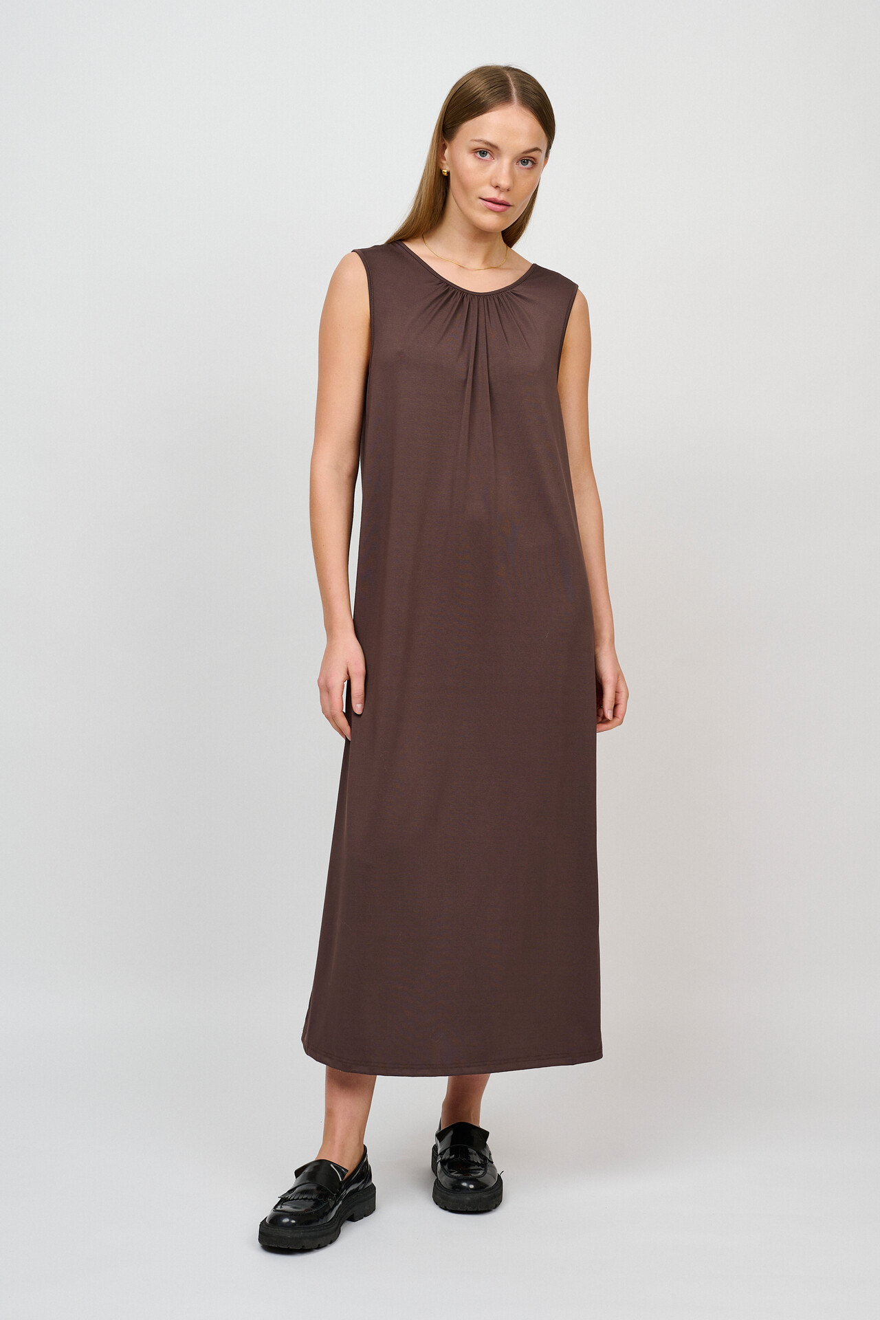 CRÉTON CRDahlia kjole (DARK BROWN XL)
