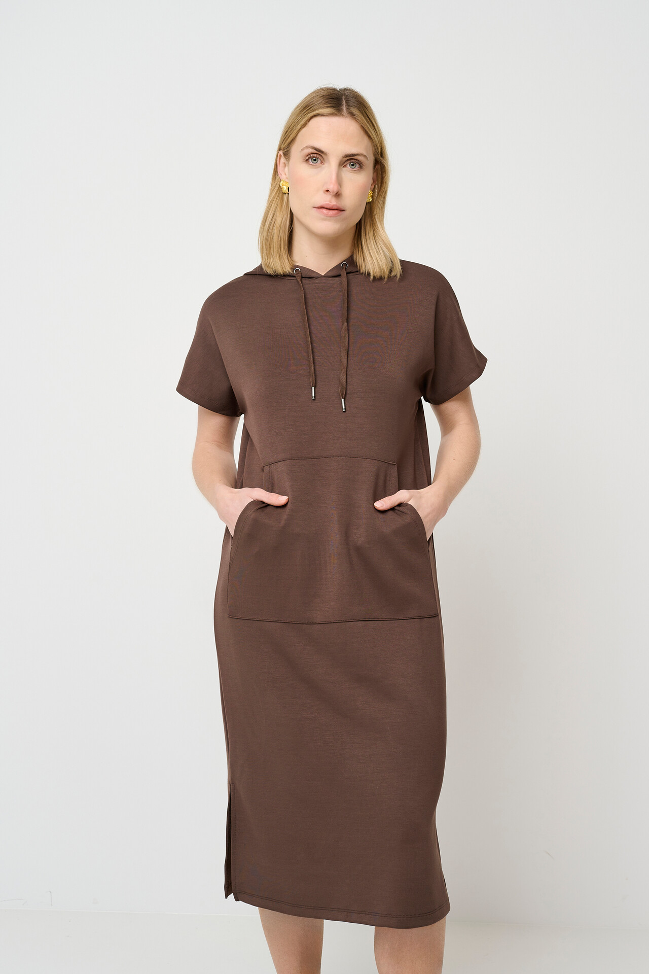 CRÉTON CRHallie hoodie kjole (DARK BROWN XL)