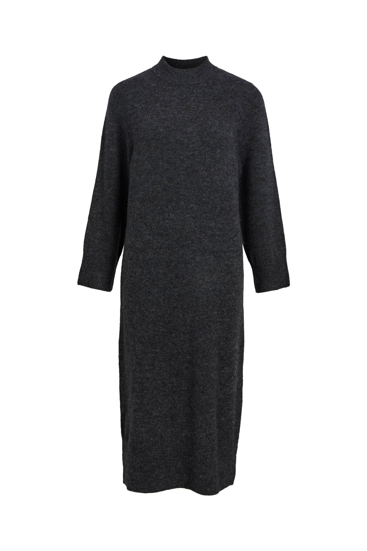 OBJECT OBJGeromai l/s o-neck knit dress (GRÅ XL)