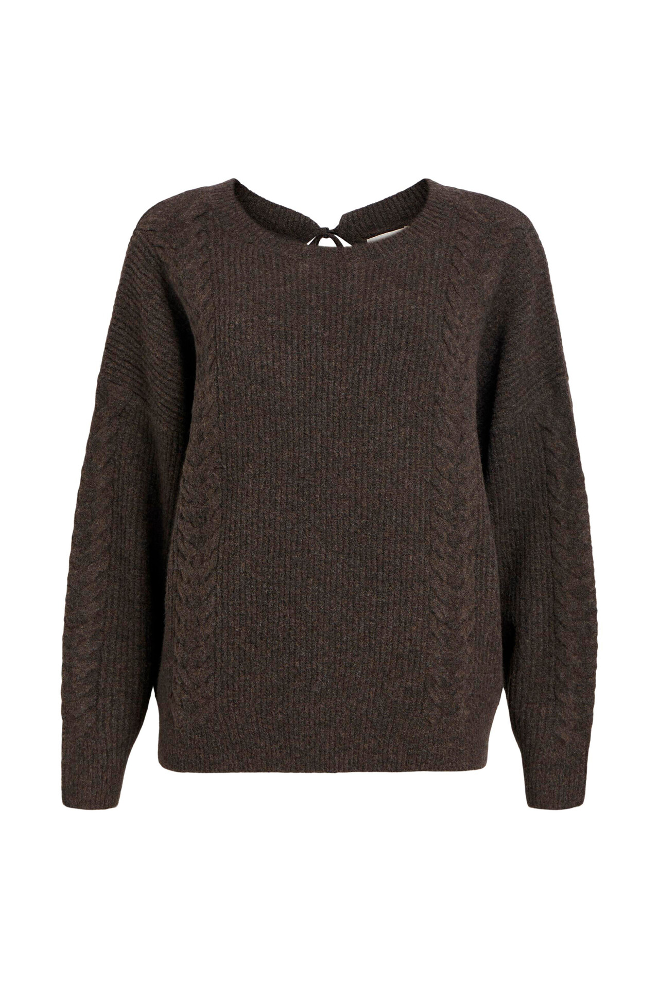 OBJECT OBJDonovani L/S knit pullover (DARK BROWN L)