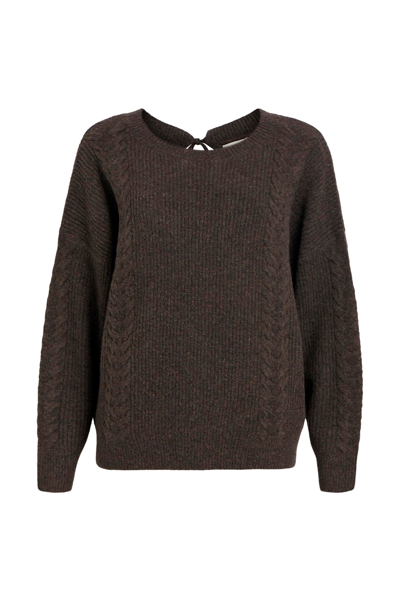 OBJECT OBJDonovani L/S knit pullover (DARK BROWN XL)