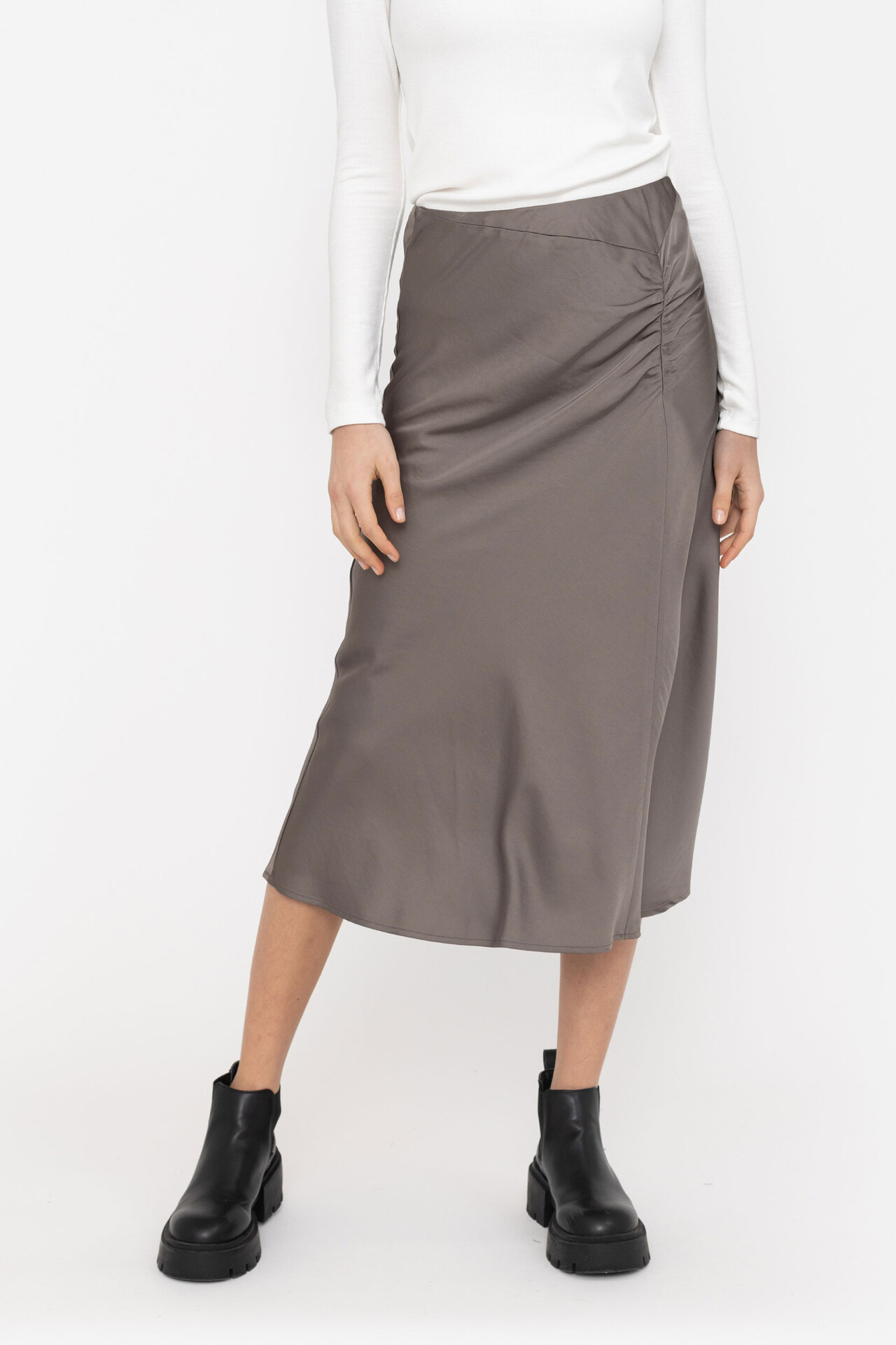 SOFT REBELS SRLucille Midi Skirt (BRUN L)