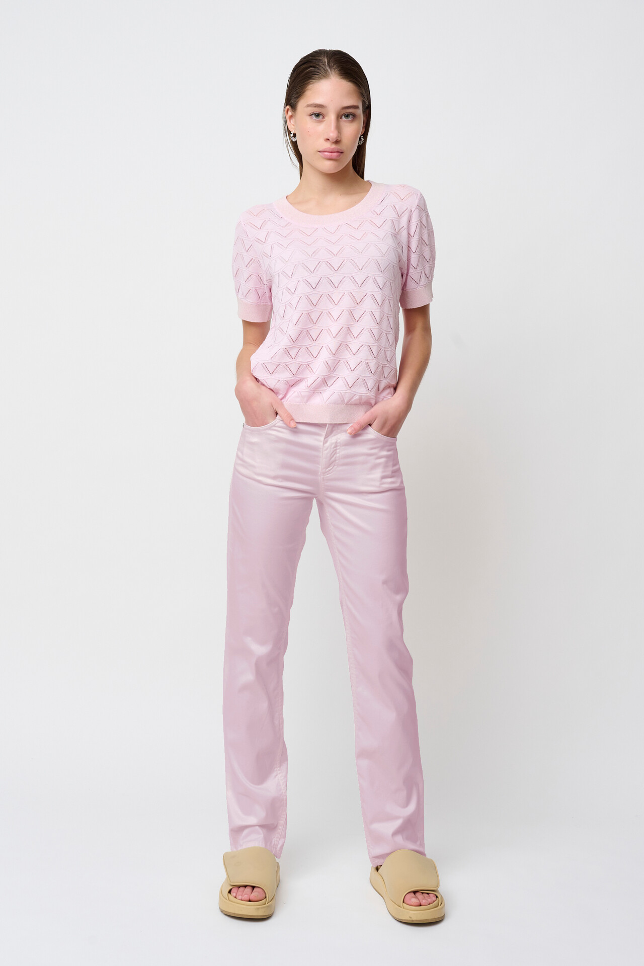 CRÉTON CRYolanda straight jeans   (ROSA 30 IN)