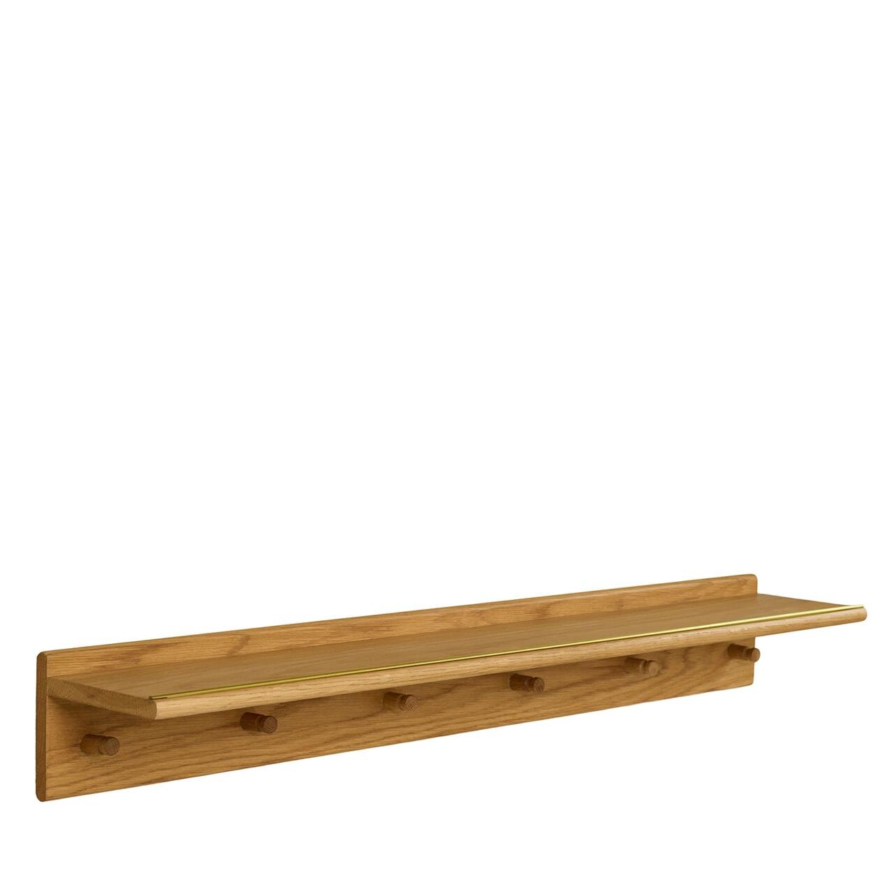 WOOD II multi hylde olieret L90 cm (BLACK W/OAK HOOKS ONESIZE)