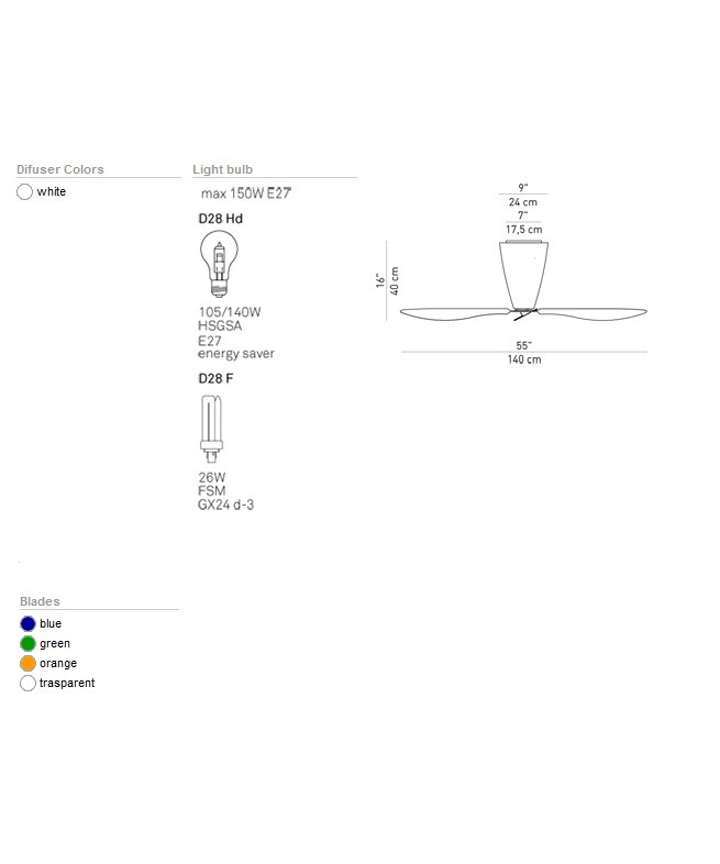 Blow Loftlampe Muliticolor E27 Luceplan