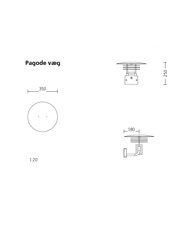 Pagode Led Væglampe Grå Seslef