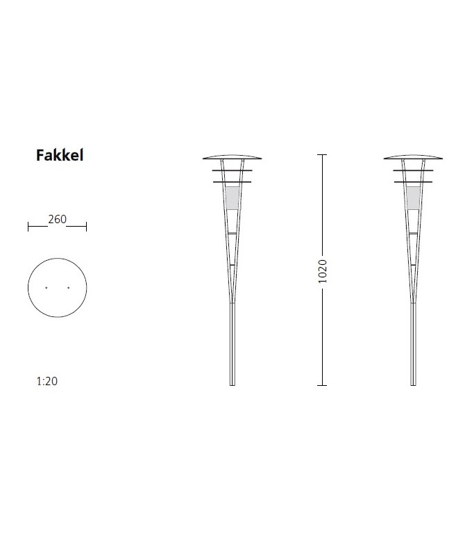 Fakkel Led Pullert Rust