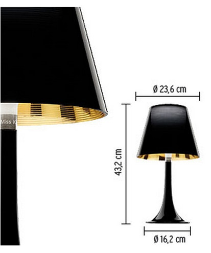 Miss K Bordlampe Svart Flos Flos Miss K bordlampe designet av Philippe Starck kjøpes hos