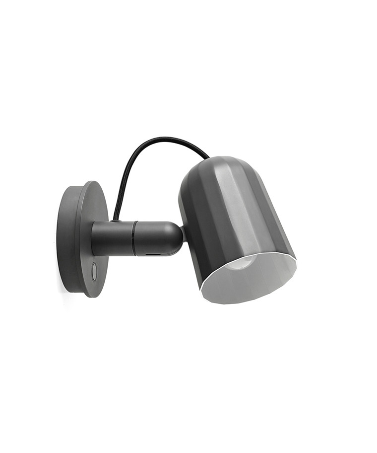 Noc Button Vegglampe Dark grey HAY Noc Clip Vegglampe Dark grey HAY