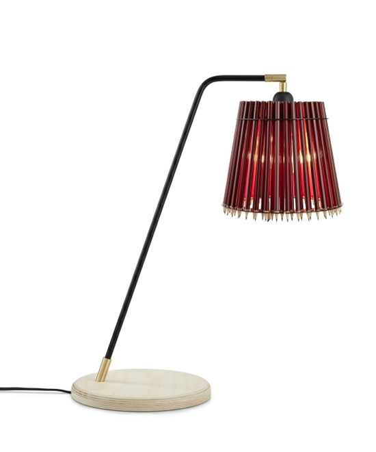 Tom Rossau Pencil Høj Bordlampe Rød/Sort Tom Rossau