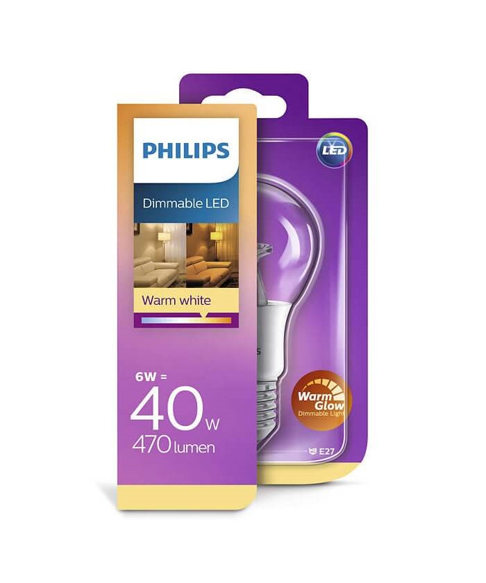 Philips Pære Led 6W Warmglow (470Lm) E27 Philips
