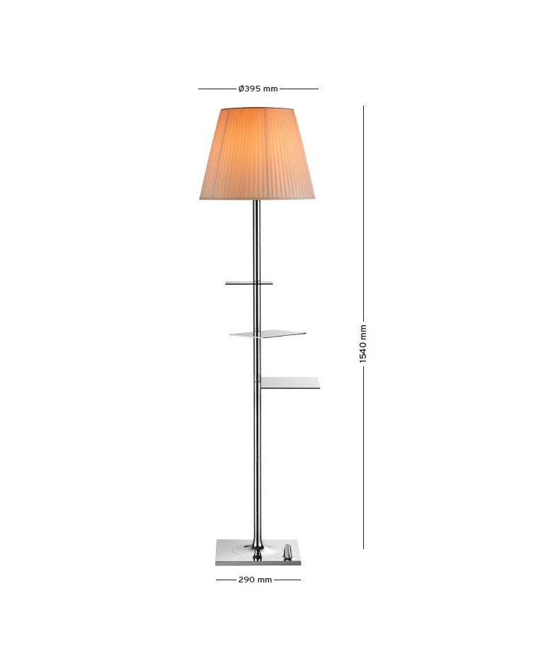 Flos Bibliotheque National Gulvlampe Alu Sølv Flos