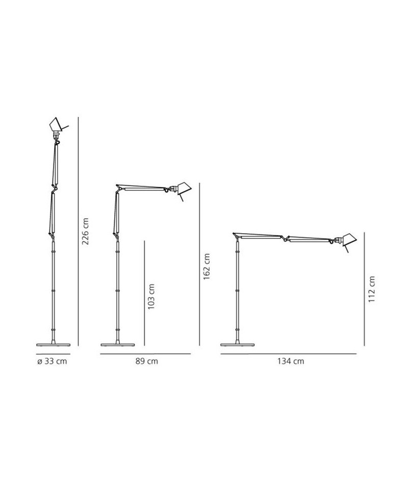 Tolomeo Gulvlampe E27 Alu