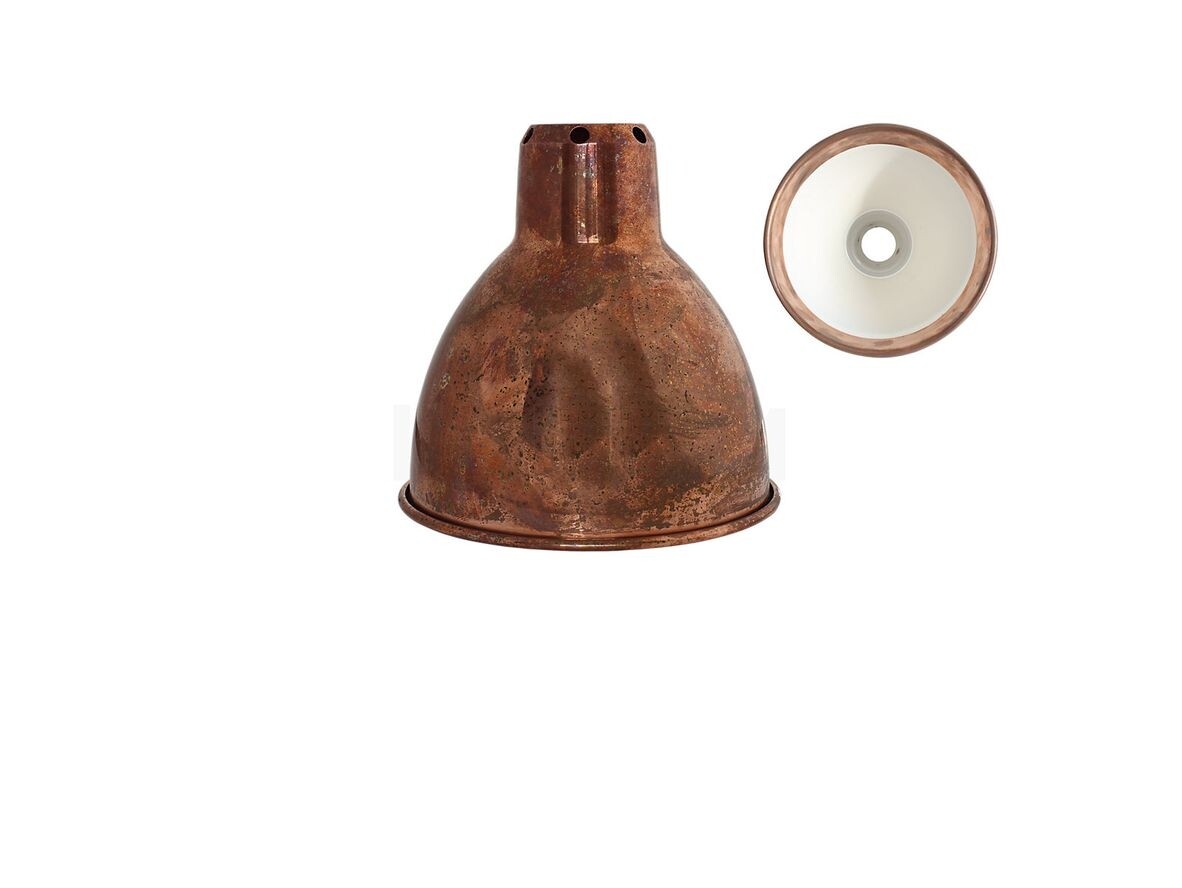 dcw - abat-jour classic round ø140 raw copper/white lampe gras