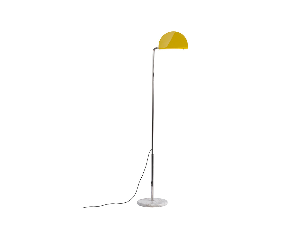 DCWéditions – Mezzaluna Golvlampa White Marble/Yellow