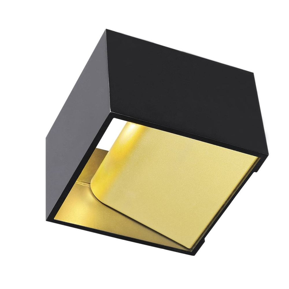 SLV – Logs In Square Væglampe incl. LED driver Black/Brass