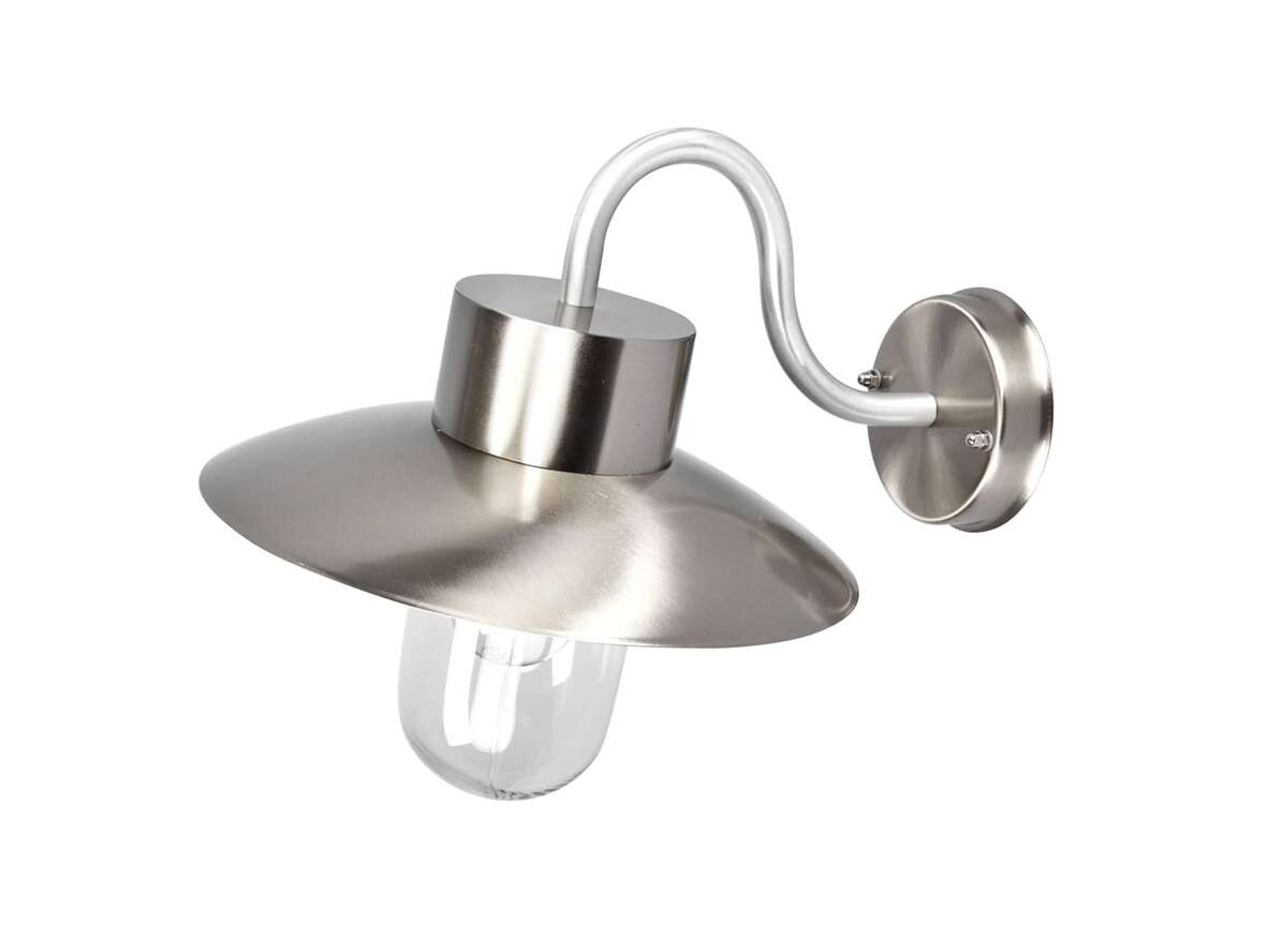 Lindby – Leenke Utomhus Vägglampa Stainless Steel/Clear Lindby