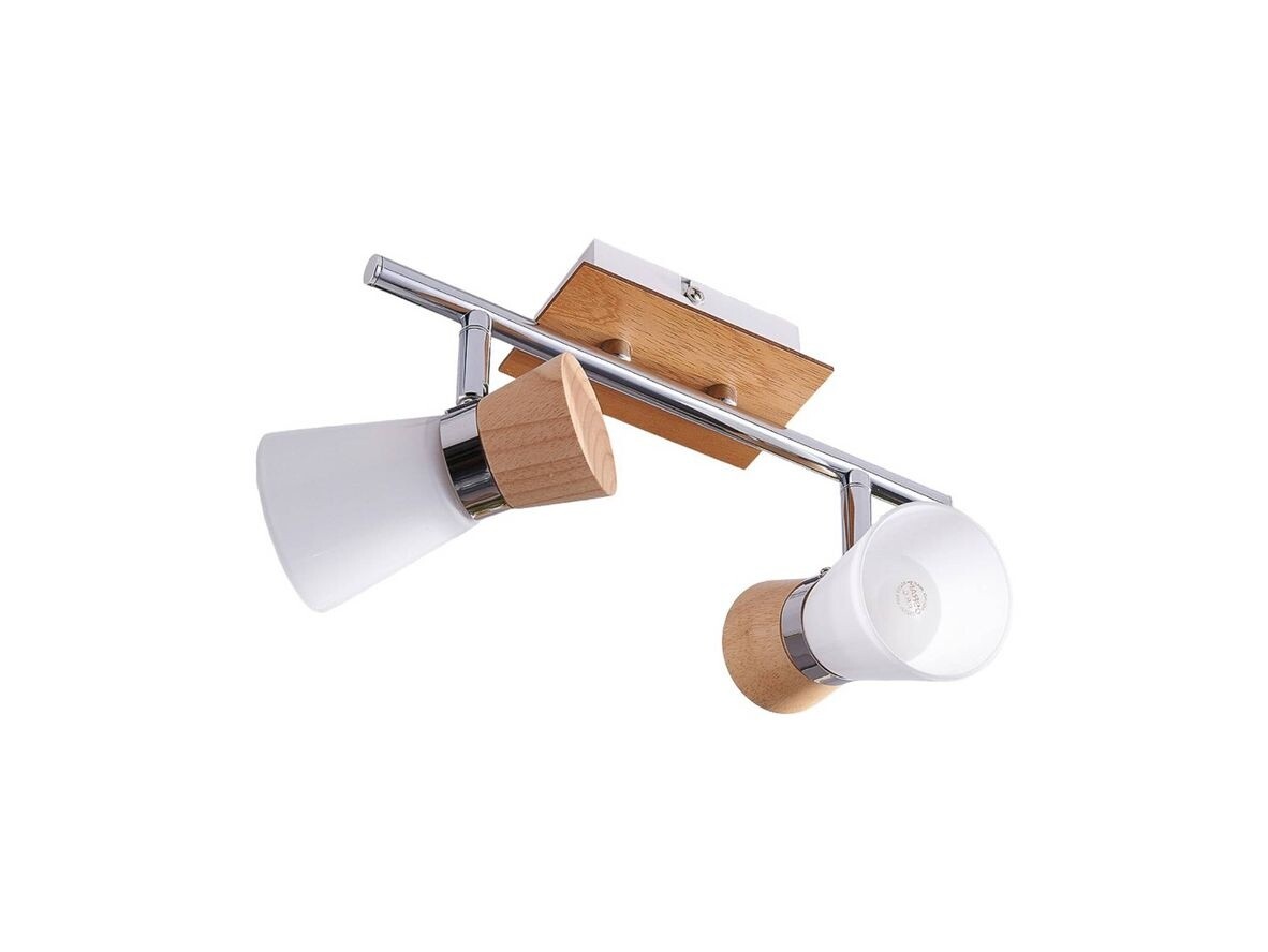 Bilde av Lindby - Vivica 2 Taklampe White/light Wood/chrome Lindby