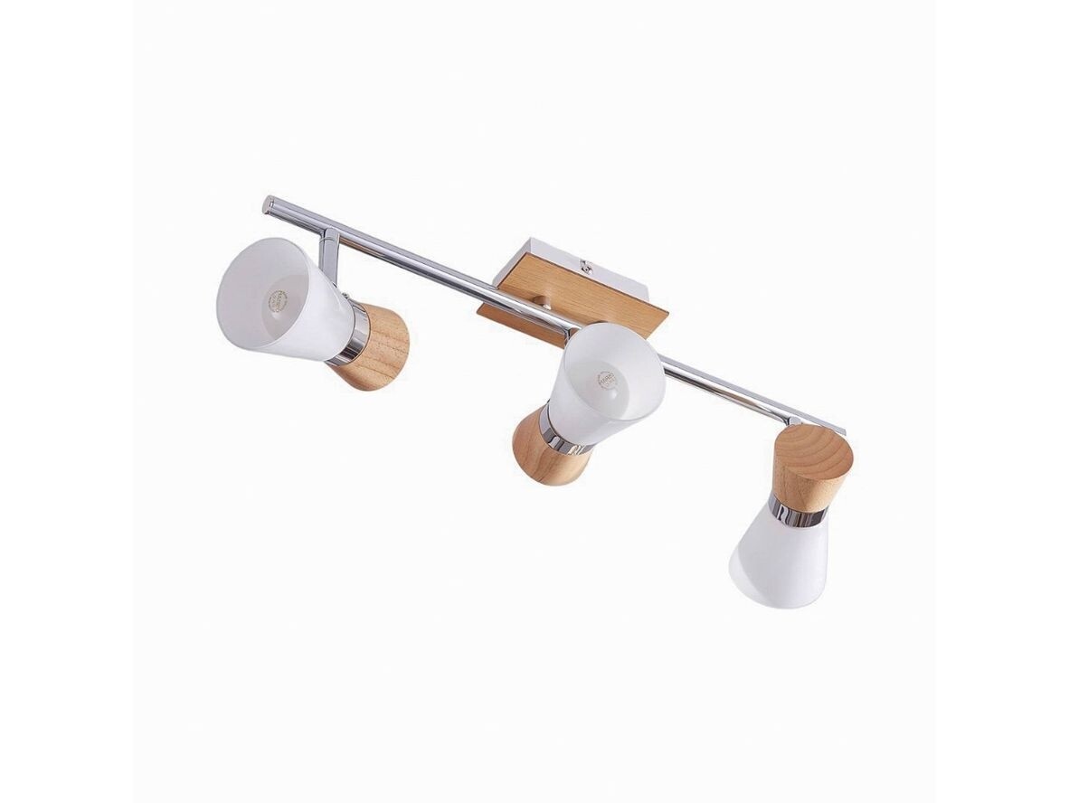 Lindby - Vivica 3 Deckenleuchte White/Light Wood/Chrome