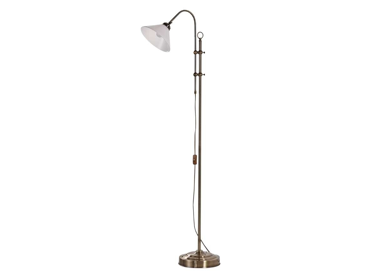 Lindby – Otis Golvlampa Opale/Antique Brass