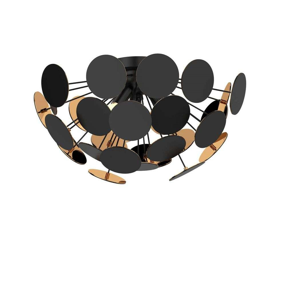 Lindby – Kinan Plafond Black/Gold Lindby