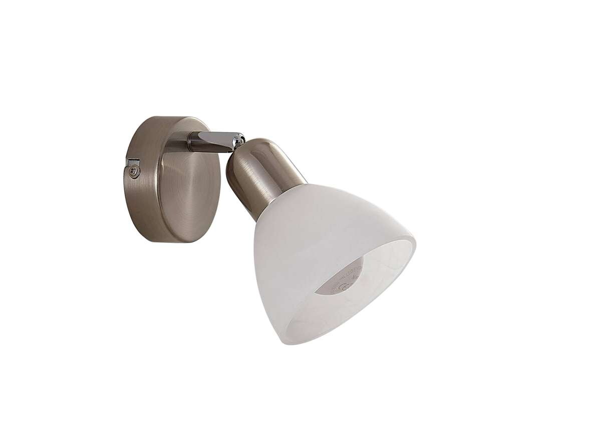 Lindby – Paulina LED Vägglampa Satin Nickel/White