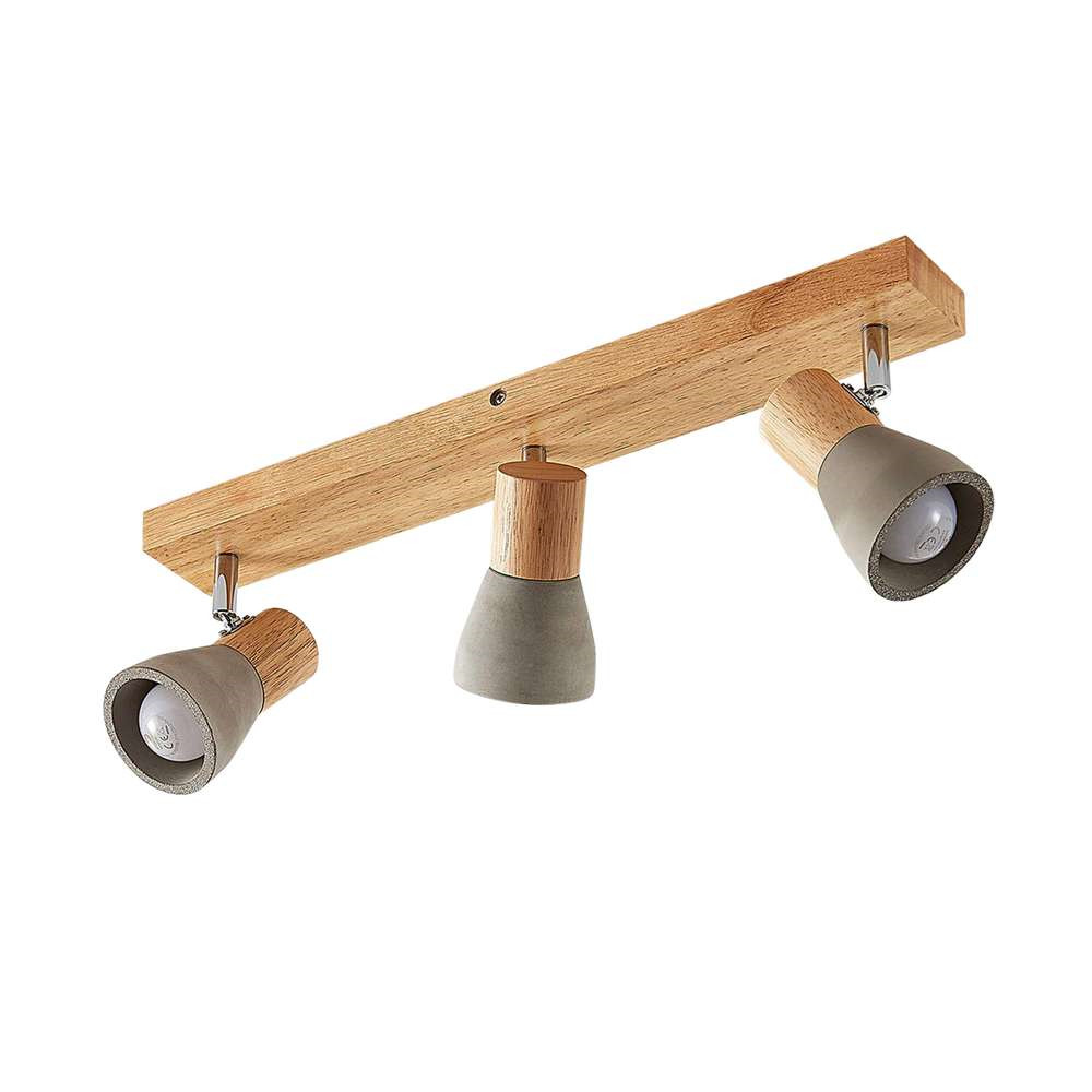 Lindby Filiz 3 Loftlampe Concrete/Wood