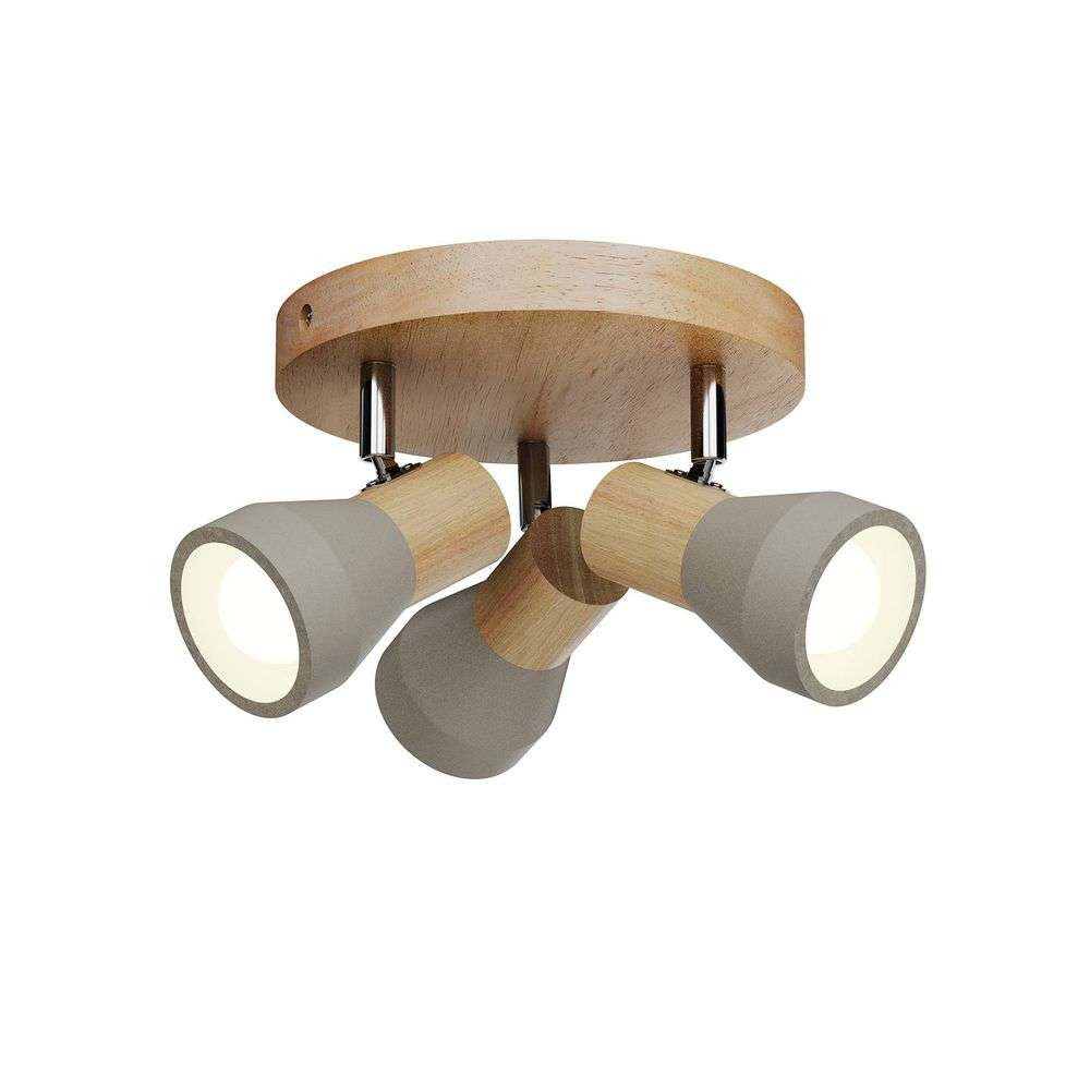 Lindby Filiz Round Loftlampe Concrete/Wood