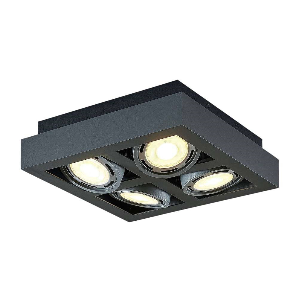 Arcchio Ronka Square 4 Loftlampe Dark Grey