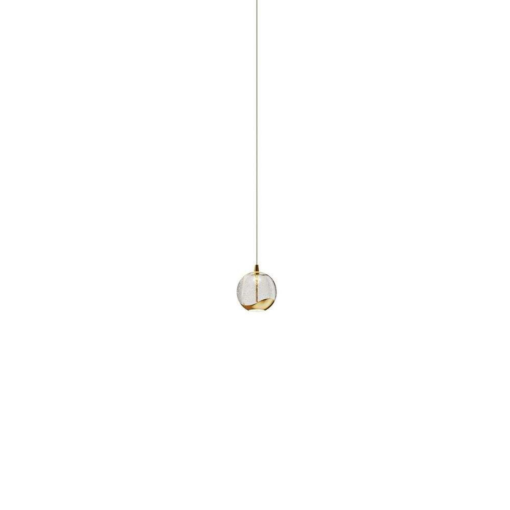 LED-pendellampe Hayley med glaskugle, 1 lys, guld
