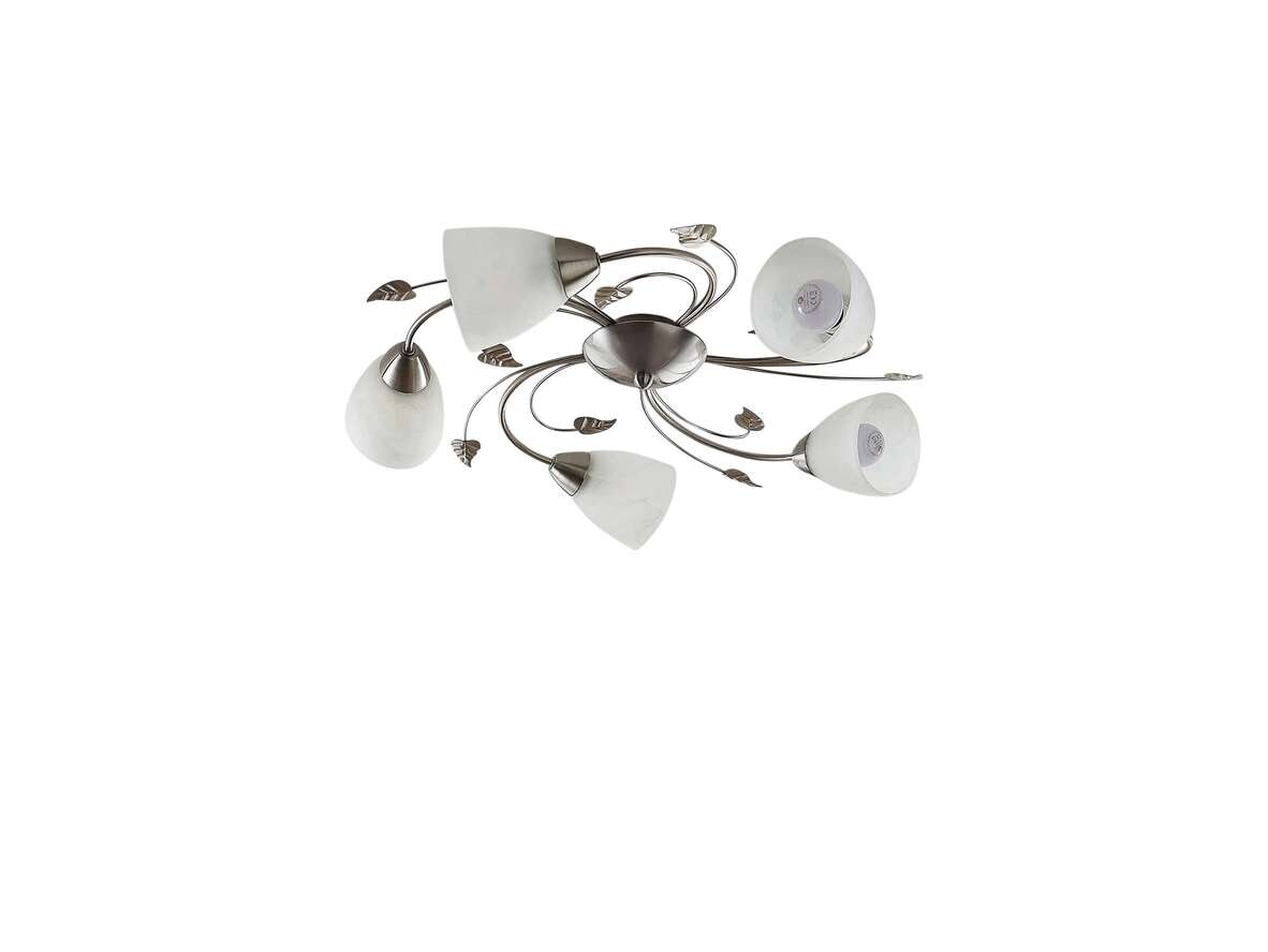 Lindby - Yannie 5 Deckenleuchte Nickel/Opal