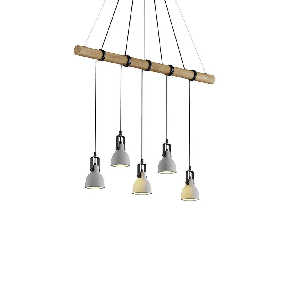 Lindby – Mirka Taklampa Grey/Dark Wood