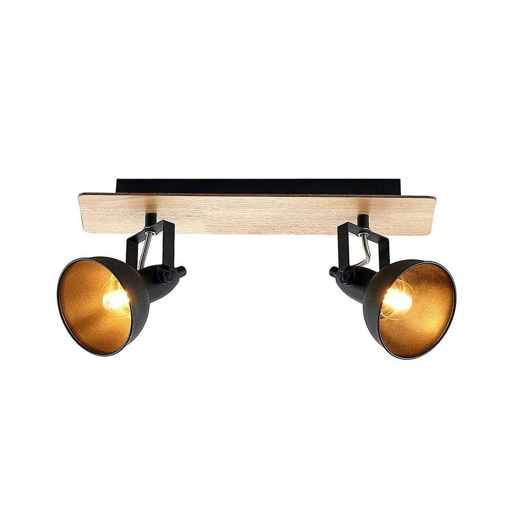 Lindby - Aylis 2 Deckenleuchte Black/Wood