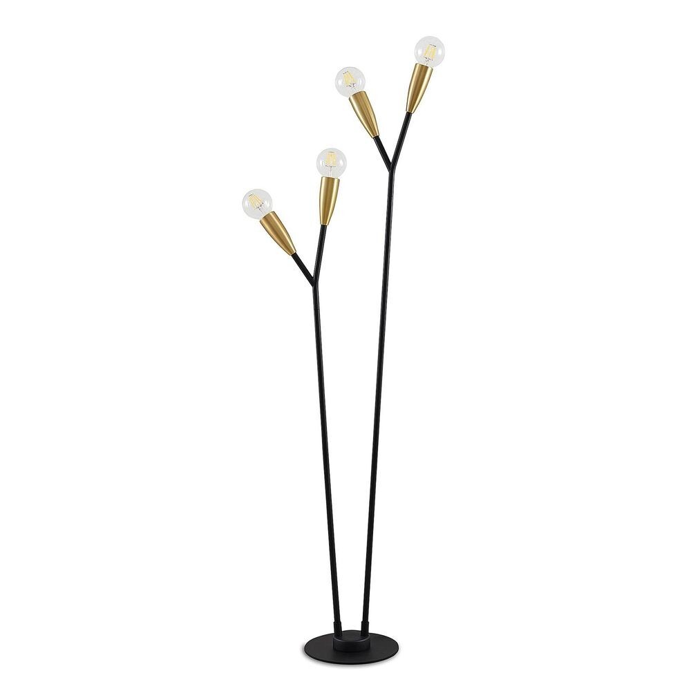 Lucande – Carlea 4 Gulvlampe Black/Brass