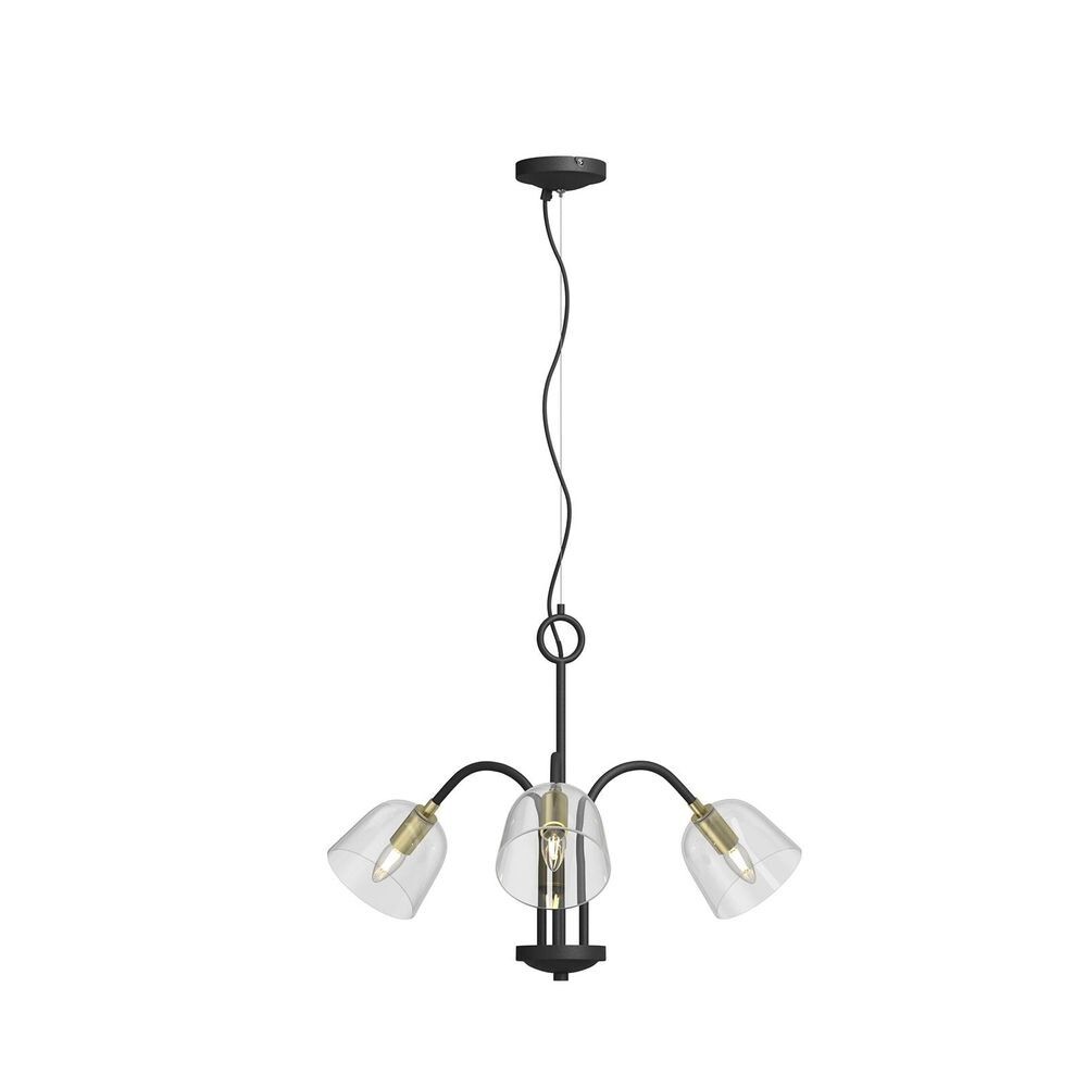 Lucande – Anjita 3 Taklampa Black/Brass