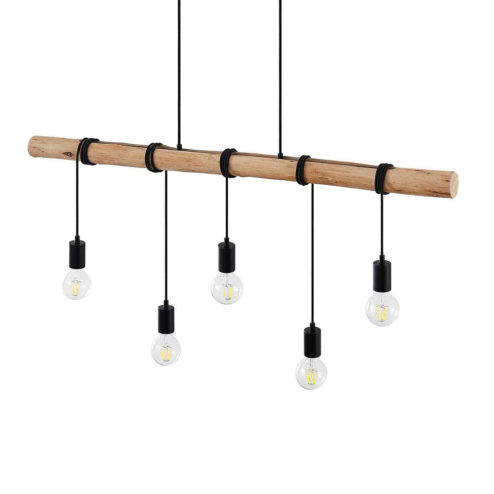 Lindby – Rom Taklampa Black/Wood