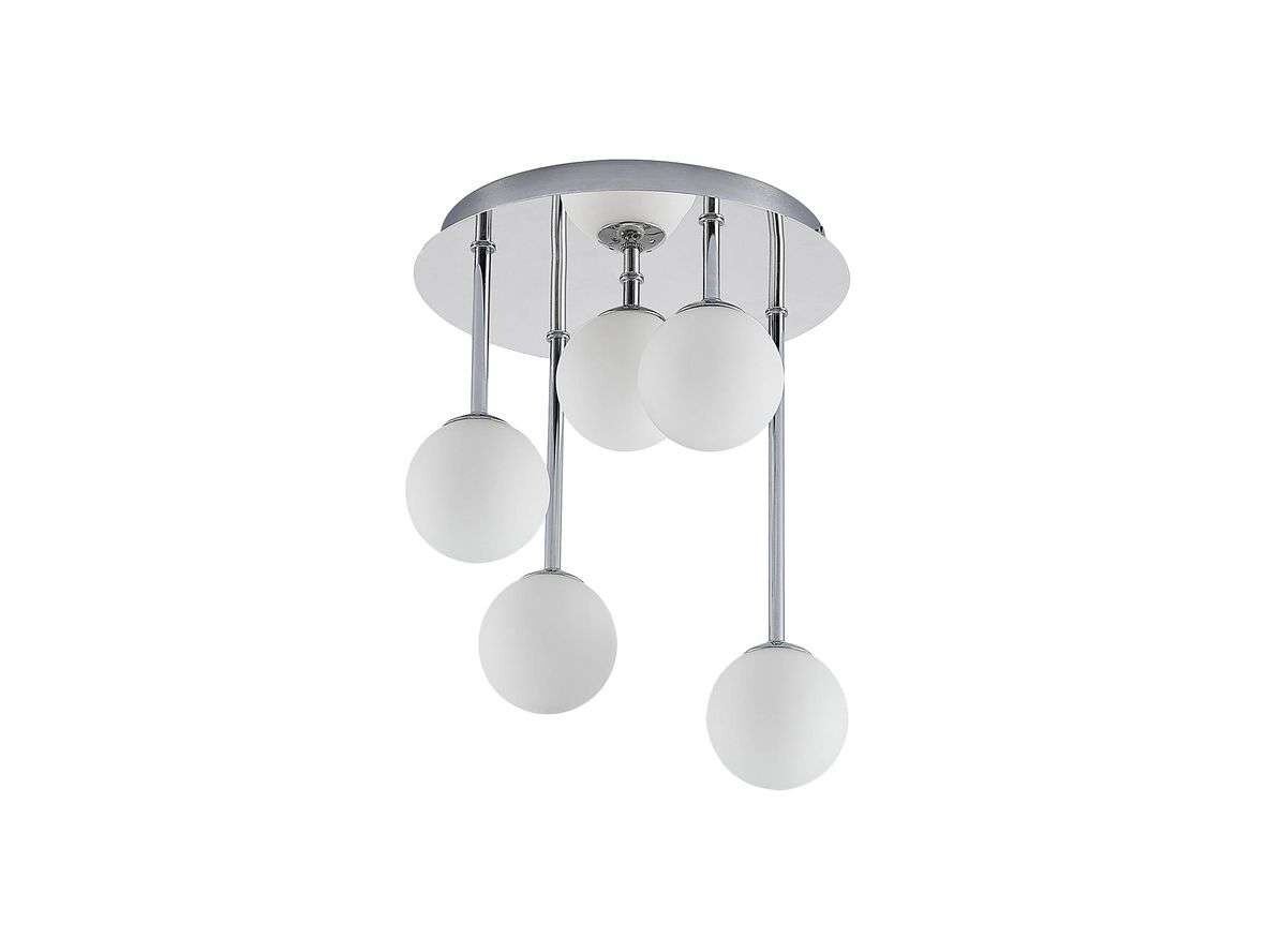 Lindby – Chrissy 5 Loftlampe Ø25 Opal/Chrome Lindby