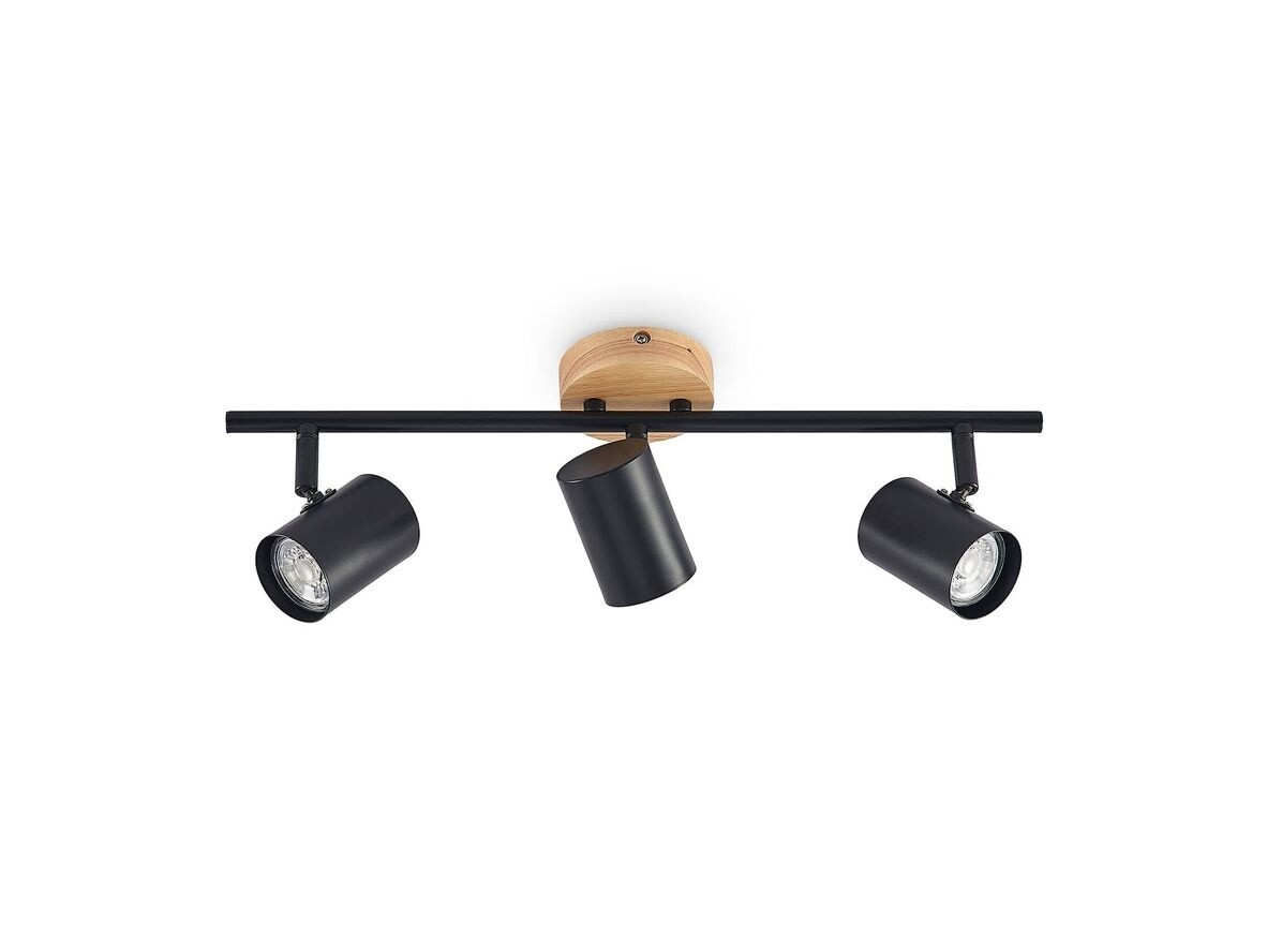 Lindby – Xiomara 3 Plafond Black/Light Wood