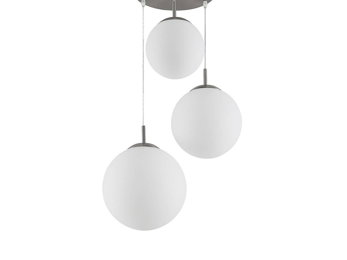 Lindby – Heleska 3 Round Taklampa Opal/Nickel