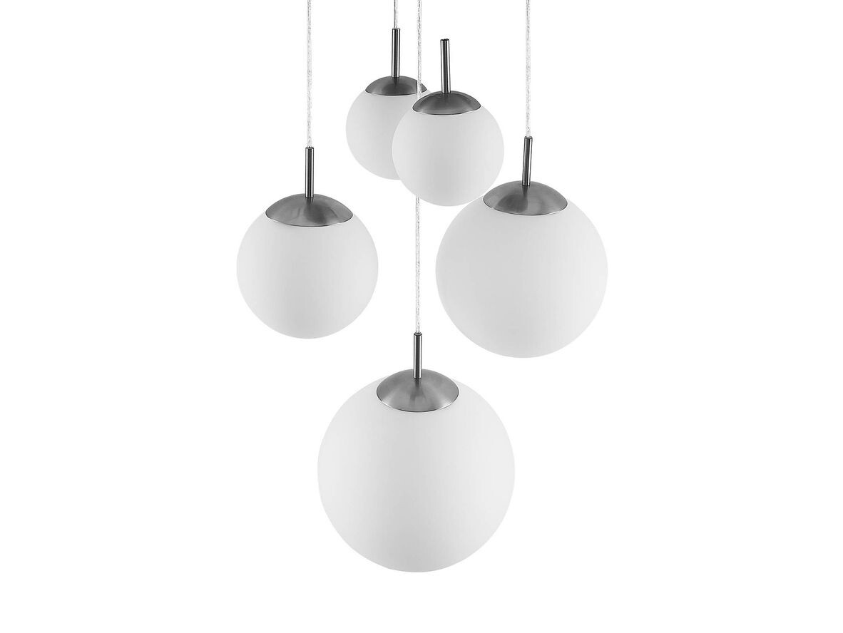 Lindby – Heleska 5 Round Taklampa Opal/Nickel