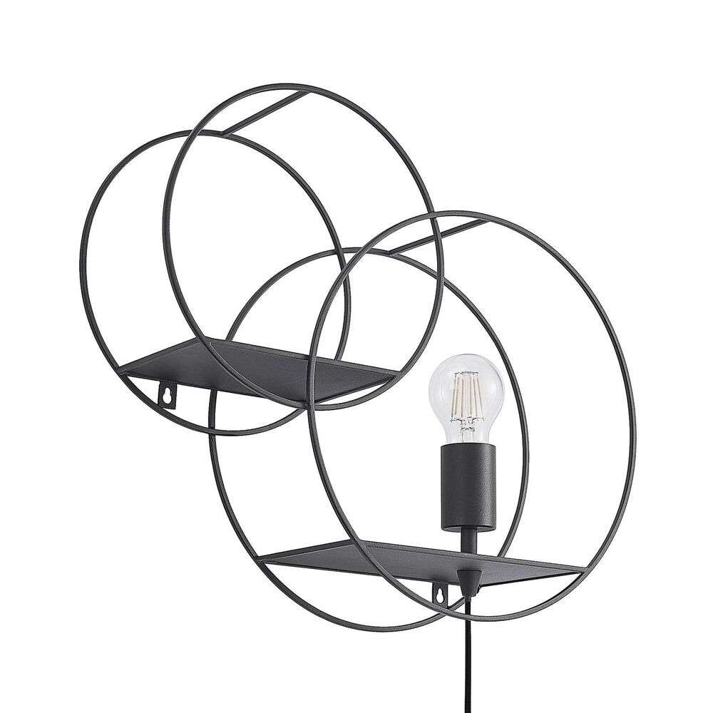 Lucande – Andrik 2 Round Vägglampa Black